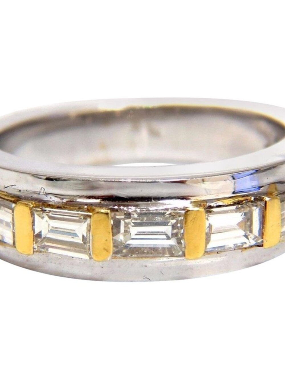 .86ct (5) natural baguette natural diamonds ring band 18kt*